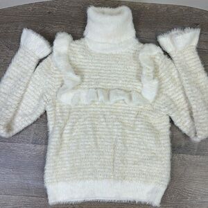 Zara Ivory Textured Turtleneck Sweater